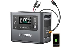 AFERIY 1200W Generateur Electrique Portable, P110-E 1008Wh, Batteries Nomade Solaire LiFePO4, Station Électrique Portable avec UPS, BMS, 12 Sorties, AC 220V-240V, Accessoire pour Camping/RV/Off-Grid