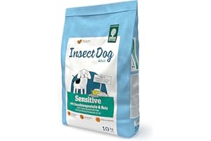 Green Petfood InsectDog Sensitive (1 x 10 kg) | Adult | Premium Trockenfutter für ausgewachsene Sensible Hunde | Insektenprotein als einziges tierisches Protein | weizenfrei | Hundefutter | 1er Pack