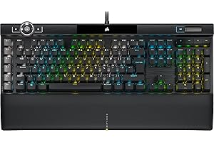 Corsair K100 RGB Optical-Mechanical Gaming Keyboard (CORSAIR OPX Optical Keyswitches: Hyper-Fast & Linear, Per-Key Backlighting, Leatherette Palm Rest, Elgato