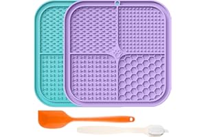 KHLEROX Lick Mat Slow Feeder für Hunde und Katzen, Premium Leck-Matte mit Saugnapf für Linderung von Hundeangst, Slow Feeder Hundenapf, Baden, Pflegen und Training für Welpen (2pcs)