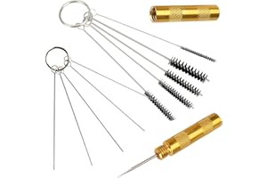 VEDA Royalmax® Airbrush Clean Brush - Spazzola di pulizia, 5 diverse spazzole per la pulizia di aerografo + 5 diversi aghi per la pulizia + pulitore ugelli