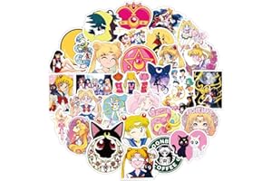 LANSEEDE 100 pièces Sailor Moon Autocollants Anime Vinyle Autocollants Stickers Pour Voiture Motos Bagages Skateboard Ordinateur Portable