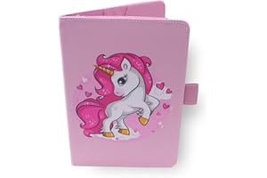OXROSE Protector de cuaderno de salud para bebé Fiile – unicornio – tamaño A5 15 x 21 cm – solapas para guardar las ordenanzas
