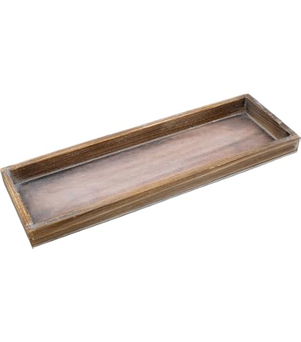 Plateau En Bois Avec écorce 38x11 Cm - Déco Table, Plateau à Bougies, Style Naturel