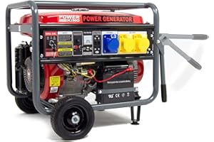 6500w Portable Generator Petrol 6.5kW 8.125KVA Electric Start 4-Stroke 15HP "PowerKing PKB8500E" with 1 x 230V 32Amp & 2 x 110V 32Amp Socket Outlet & 12V Charger - 2 Years Warranty