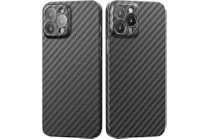 memumi Etui z prawdziwego włókna węglowego do iPhone 13 Pro MAX, 0,5 mm Super cienkie i trwałe etui z włókna węglowego [100% włókna aramidowego] z ochroną przed upadkiem klasy wojskowej dla 13 Pro MAX