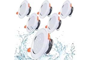 Szzilian 6 Pack LED Recessed Ceiling Lights - Integrated Ultra Slim Round Downlights 7W Warm White 3000K 630LM AC185-265V, Non-dimmable, Spots for Living Room Bedroom Kitchen Hallway Stage Office