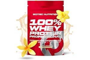 ‎SCITEC NUTRITION Scitec Nutrition 100% Whey Protein Professional - Angereichert mit zusätzlichen Aminosäuren und Verdauungsenzymen - Glutenfrei - Palmölfrei, 1 kg, Vanille