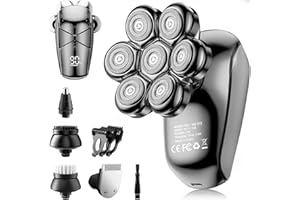 VEAPRIZPER Electric Head Shavers for Men：5 in 1 Electric Razor for Bald Men with 7D Floating Head-IPX7 Waterproof Wet/Dry LED Display and Type C Rechargeable Grooming Kit Used for Face/Head/Scalp