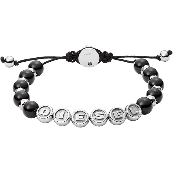 Diesel DX1597040 Bracelet ovale en acier inoxydable argenté