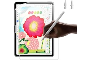 Haofun Protector de Pantalla Efecto Papel para iPad Air 11 Pulgadas (2024), 2 Piezas Película Protectora + 2 Piezas Puntas, PET Protector Pelicula Fáciles de Instalar, Fácil de Escribir y Dibujar