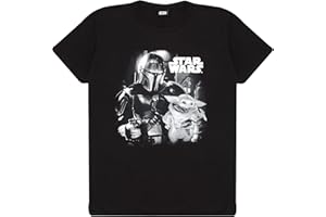 Popgear Koszulka Mężczyźni Star Wars The Mandalorian Mando And The Child Foto Herren T-Shirt Schwarz