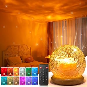 LED Deko Lampe Nachttischlampe Sternenhimmel Projektor Geschenke für frauen | 16 RGB Farben, Aurora, Fernbedienung, Time