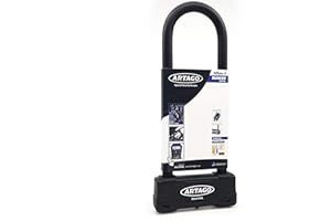 Artago 18ART320 Candado Moto Antirrobo en U Alta Gama, Doble Cierre MRT, ø18, Homologado Sra, Sold Secure Gold, ART4, Bunker Selection