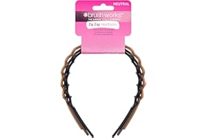 Brushworks Neutral Zig Zag Headbands – 3 Pack | Stylish Wavy Hair Bands for Women & Girls | Comfortable, Non-Slip, Everyday Hair Accessories