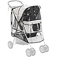 PawHut Dog Stroller Rain Cover, Cover for Dog Pram Stroller Buggy w/Rear Side Entry
