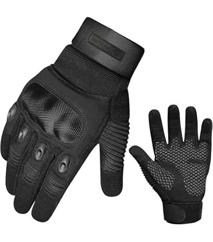 Gants Moto Cross Mi-saison KSK - Noir, Taille L (20-21cm) - Homologués CE, Paume Renforcée