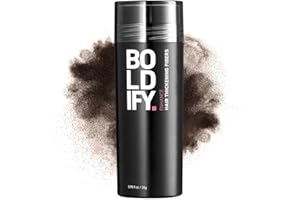 BOLDIFY Hair Fibres for Thinning Hair (DARK BROWN) - 28g Bottle - Undetectable & Natural Hair Filler Instantly Conceals Hair Loss - Hair Powder Thickener, Topper for Fine Hair for Women & Men
