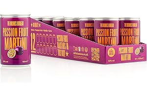 The Drinks Bureau Passion Fruit Martini Cocktails Ready to Drink Cans, Made with Vodka, Passion Fruit, Vanilla & Lime, Pre-Mixed & Ready To Drink (ABV 10%), Vegan & Allergen Free (12 x 150ml)