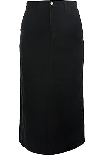 black jean skirt long