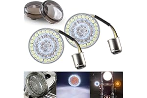 Sidaqi LED 1157 Kierunkowskazy DRL 2 "Bullet Style Wskaźnik LED Przednie tylne Światła Do Jazdy Dziennej Drving z dymną osłoną obiektywu Bursztyn i biały, 2 PAKIET