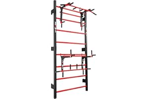 K-SPORT Training Set – Wall Bars with Dip Station & Pull-Up Bar I Swedish Gym Ladder with Pull-Up Bar Dip Bar for Demanding Workouts I Indoor Outdoor I Professional Fitness Equipment for Home, incl. e-Book