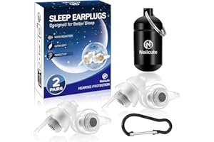 ‎NAIICUTE Naiicute Ohrstöpsel zum Schlafen 2 Paar, Gehörschutz Ohrenstöpsel gegen Schnarchen, Ohr-Stöpsel lärmreduzierung Noise Cancelling Silikon Sleep Earplugs für Arbeiten, Reisen,Erwachsene Kinder 12+