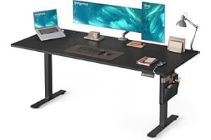 SONGMICS Scrivania Regolabile in Altezza Elettrica, 180 x 80 cm, Scrivania Elettrica, Tavolo con Memoria per 4 Altezze, per Ufficio, Nero Inchiostro LSD138BZ01