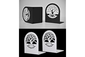 WISNEW Decorative Bookends, Tree of Life Book Ends, Metal Bookends for Shelves Enhance Your Reading Experience, Perfect for Home or Office Use, Thoughtful Gift Idea for Bookworms