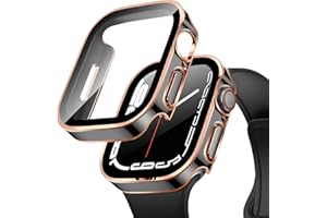 Miimall 2-pak etui kompatybilne z Apple Watch SE Series 6/5/4 40 mm osłona ekranu, prosta krawędź twarda obudowa z PC, kompleksowa ochrona, folia ze szkła hartowanego, etui do iWatch 40 mm (czarne +