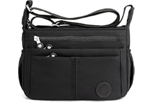 DIRRONA Casual Bolsos Bandolera Nylon Bolso de Mujer Viajes Bolso Bandolera Nylon Bolso Trabajo Compras Bolsos Cruzados Mujer Multibolsillos Uso Diario