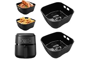 GOODPEJINE 20 cm Airfryer silikonowa forma akcesoria do Philips 2000 Series 4,2 l (NA229/00), Russell Hobbs L 4L, COSORI Lite 3,8 l, 2 sztuki platynowych silikonowych form akcesoria do frytkownic na gorące