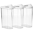 Amazon Brand - Solimo Plastic Storage container Set with sliding mouth (Set of 3, 1100 ml)