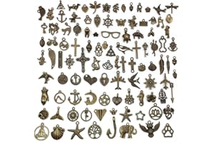 WJIAEER WJI 100 Pezzi Ciondoli per Collane Bracciali Fai Da Te,Vintage Ciondoli Misti,Bronzo Charms in Metallo per Decorazione Fai da Te Creazione di Gioielli Orecchini Bracciale Collane Ornamenti Artigianali