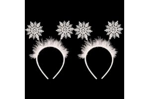 MFUOE 2 Pack Snowflake Headbands - Glitter Snowflake Head Boppers Christmas Hair Accessories