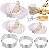 Fizdoqg Set of 7 Dumpling Molds, Ravioli Cutters, Pastry Press Set, Pasta Machine with Pasta Cutter Wheel for Pot Stickers, P