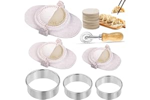 Fizdoqg 7 Pcs Dumplings Maker Mould Set Ravioli Cutters Empanada Press Set Pasta Machine with Pasta Cutter Wheel for Pot Stickers, Pierogi & Gyoza Make