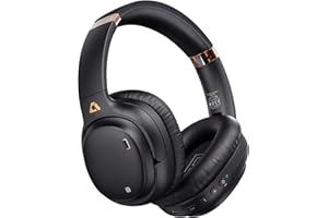 Ankbit E600Pro Wireless Bluetooth Over Ear Headphones,headphones wireless Noise Cancelling Headphones with aptX HD&Low Latency, Microphone Deep Bass 80 Hours Playtime for Airplane,TV, Working
