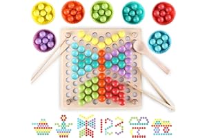 MKITNVY Montessori zabawka do sortowania, gra planszowa, z klipsami do zabawy, zabawka edukacyjna od 3 lat, ręce, oczy, mózg, trening przedszkolny, prezent dla dzieci w wieku 4, 5, 6 lat (B)