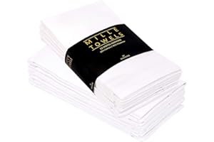 Kitchen Cloth Napkins (18 inches x 18 inches) 12 Pack Luxuriously Soft & Hotel Quality Cotton Napkins Perfect for Events, Hotel & Home Use (White) by JRI®
