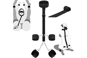 YangShion Bondage Set för par - sängfästen och sexslips med alla sängar | handmanschetter för par sexiga, BDSM-fästen med krage, ankel manschetter och ögonbindning för sovrums kul