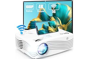 AKATUO Vidéoprojecteur natif 1080P Full HD, 5G WiFi 4K, écran 300", portable, compatible avec smartphone, ordinateur portable, clé TV