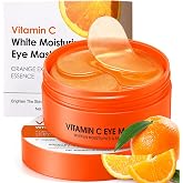60 Vitamin-C Under Eye Patches, Eye Gel Patch Vitamin C &amp; Collagen, Anti-ernes and Anti-Puffiness,Moisturizing Eye Contour,Re
