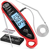 Babacom Digital Kitchen Thermometer Instant Reading, Meat Thermometer with | 40 Inch Wire Probe with Display and Calibration,