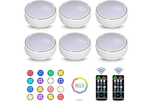 Bawoo Schrankleuchten Led Schrankbeleuchtung 6er Nachtlicht mit Fernbedienung Treppen Licht Unterbauleuchte Batteriebetrieben Schrank Lichter für Schlafzimmer, Kleiderschrank, Kabinett, Küche (Weiß)