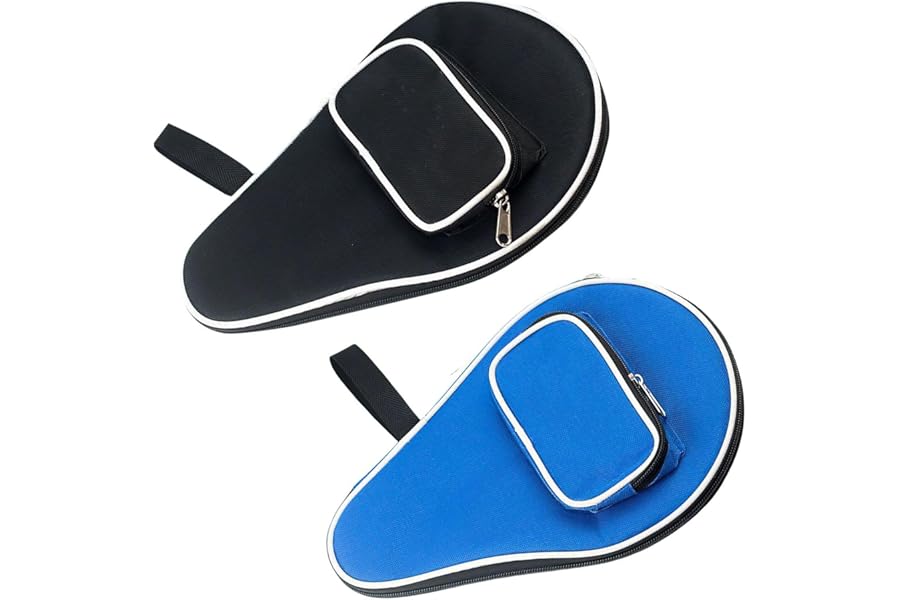 NIDHFG 2 Pieces Racket Storage Bag, Table Tennis Bag, Sports Equipment Organization, Portable Storage Bag. (black, Blue)