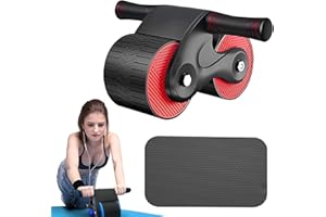 TATOONLY AB Roller Bauchtrainer,Automatisches Rebound Bauchrad mit Trainingsmatten,Ab Roller Rad Trainingsgerät,Heim Bauchtrainer,Bauchmuskel Workout Fitness,Fortgeschrittenes Bauch Kernkrafttraining
