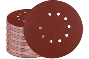 GZKTY 50 Pcs 225mm Sanding Disc - Professional Grit Sanding Discs for 10 Hole Orbital Sander Discs - Sanding Sheets for Drywall Sander - 10 x 40/60/80/120/240 Sanding Giraffe