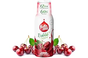 FruttaMax - Concentrado de jarabe de frutas | Menos azúcar | con un 60% de contenido de fruta | adecuado para máquina de refrescos 500ml (Cereza)