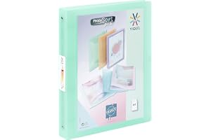 Viquel - Anpassningsbar A4 MAXI mjuk pärm - 4 ringar - rygg 4 cm - för A4-dokument - genomskinlig